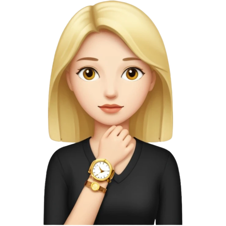 Woman with a gold watch emoji