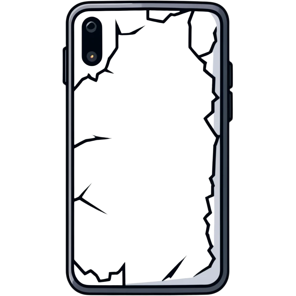 cracked smartphone screen emoji