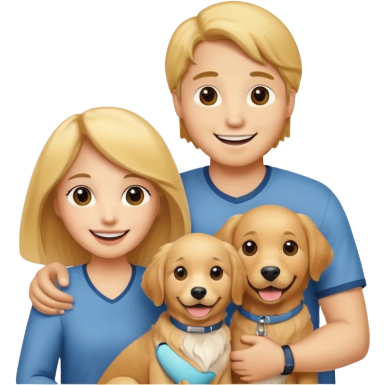 couple and their pet dog emoji