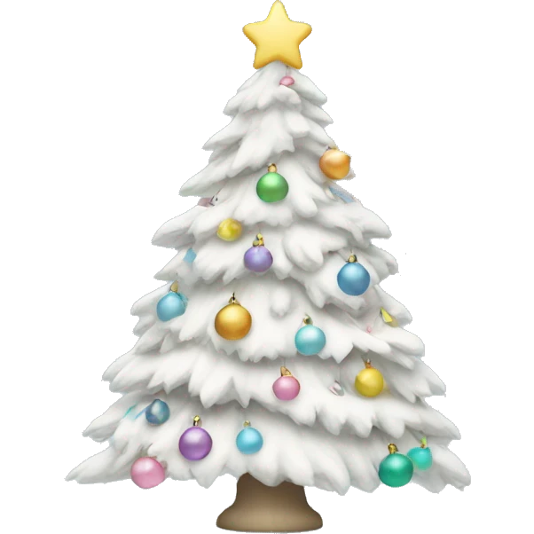 White Christmas tree with Pastel decorations emoji