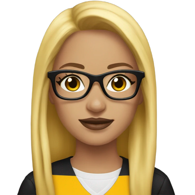 Steelers nfl girl long blonde glasses emoji