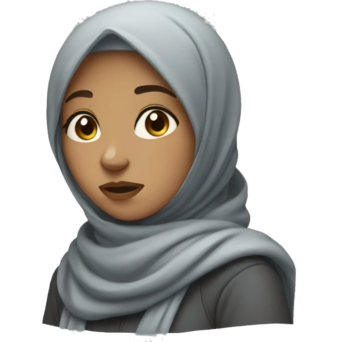 A girl wearing hijab feeling cold emoji