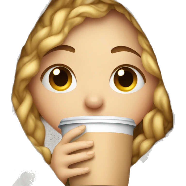 russian girl inside a blanket sipping coffee eyes closed emoji