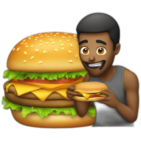Hacker eating burger emoji