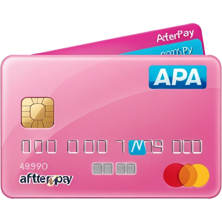 pink big afterpay word on a credit card emoji