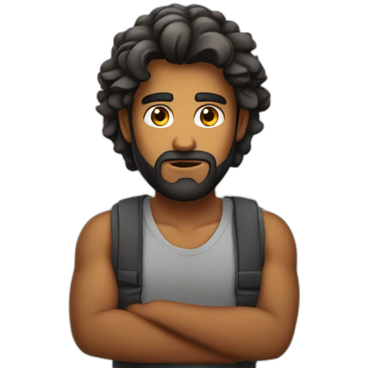 annoyed sri lankan 25 year old with a beard emoji