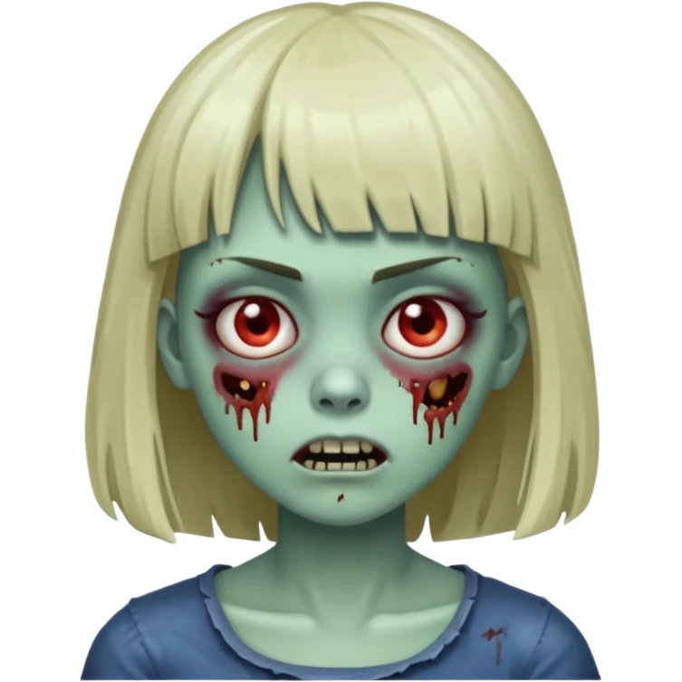 zombie girl with bangs emoji