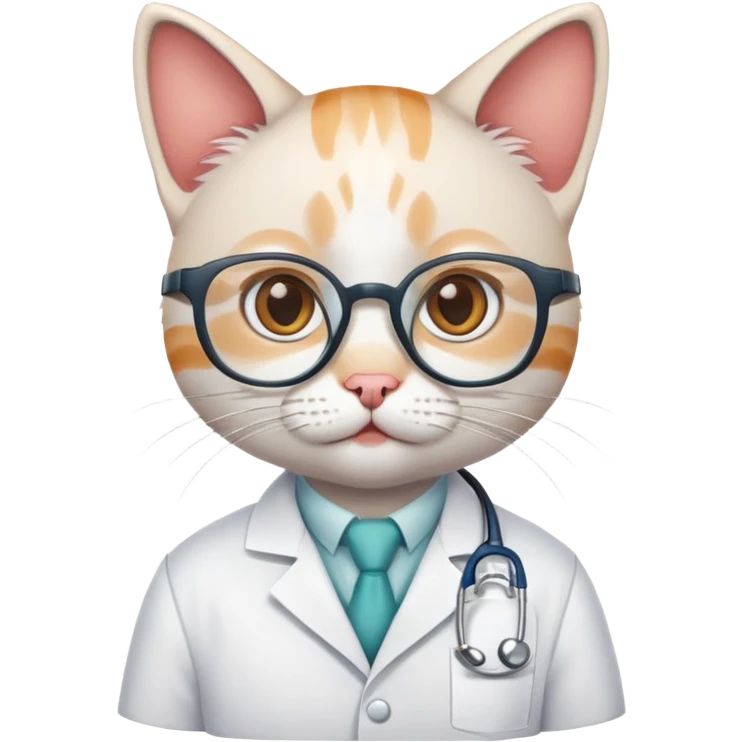 cat scientist wearing lab coat and glasses emoji
