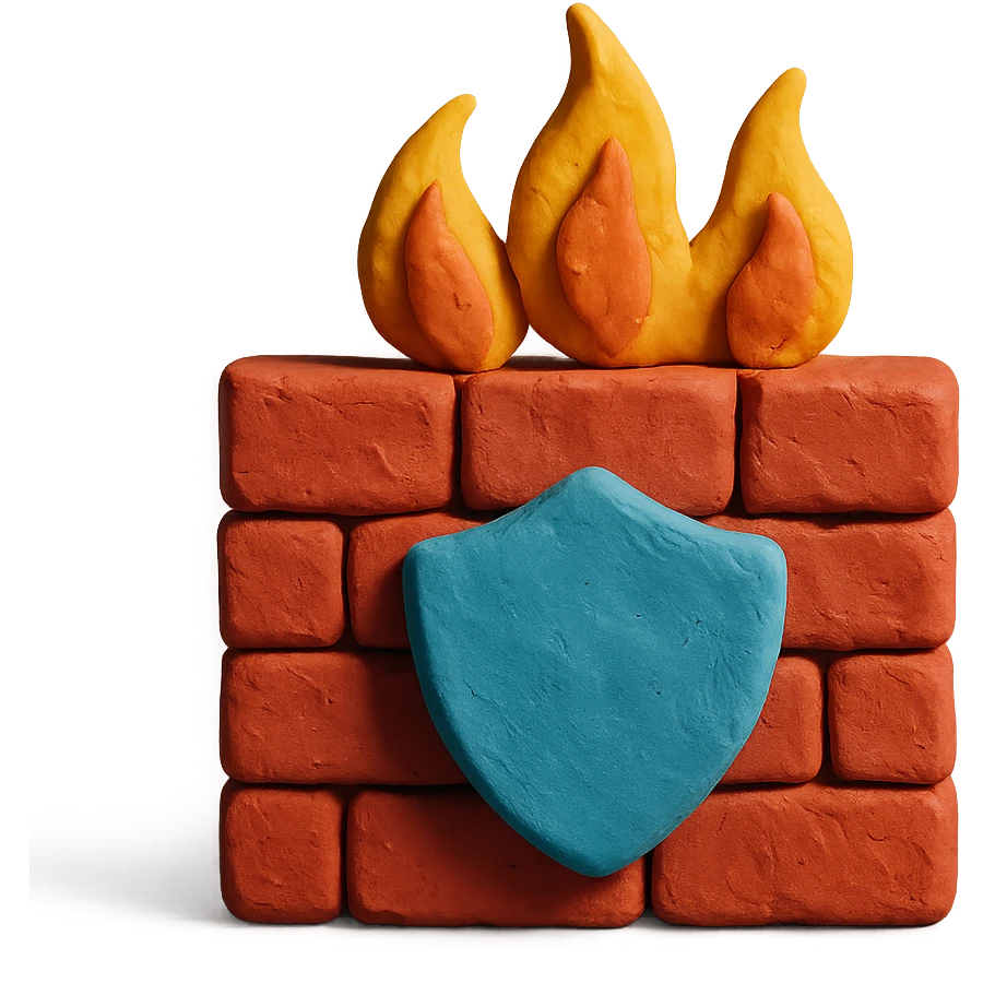 claymation style network firewall emoji