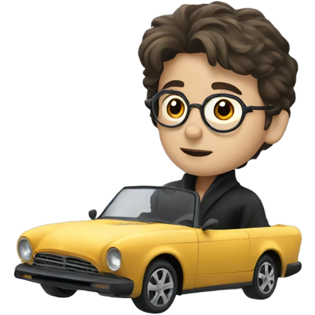 Harry Potter in a flying car  emoji
