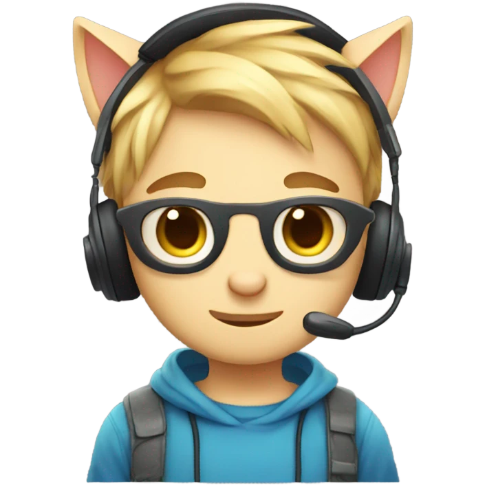 cute cat gamer boy emoji