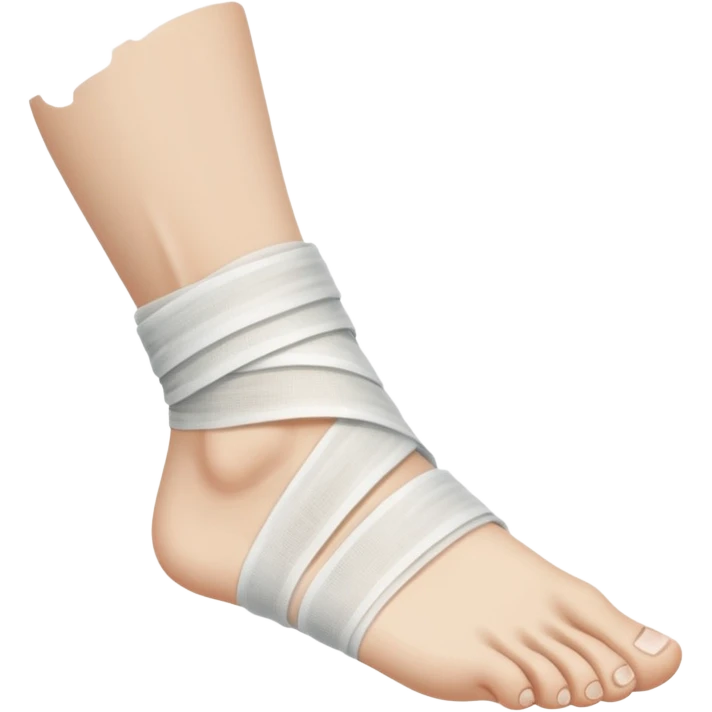 Foot with ankle wrapped in gaze emoji
