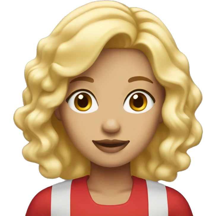 mcdonald blonde worker with long lashes emoji