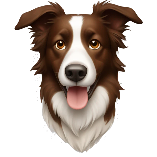 Brown Border collie dog posing  emoji