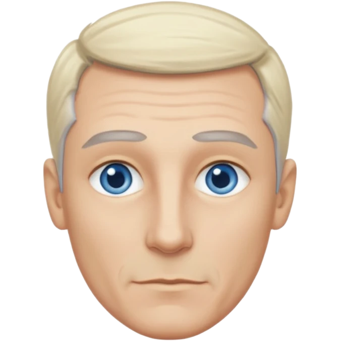 Avatar pic male gray hair blue eyes clean shaven blonde eyebrows high cheekbones emoji