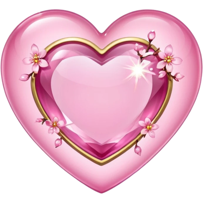 sakura heart with a sparkling gem emoji