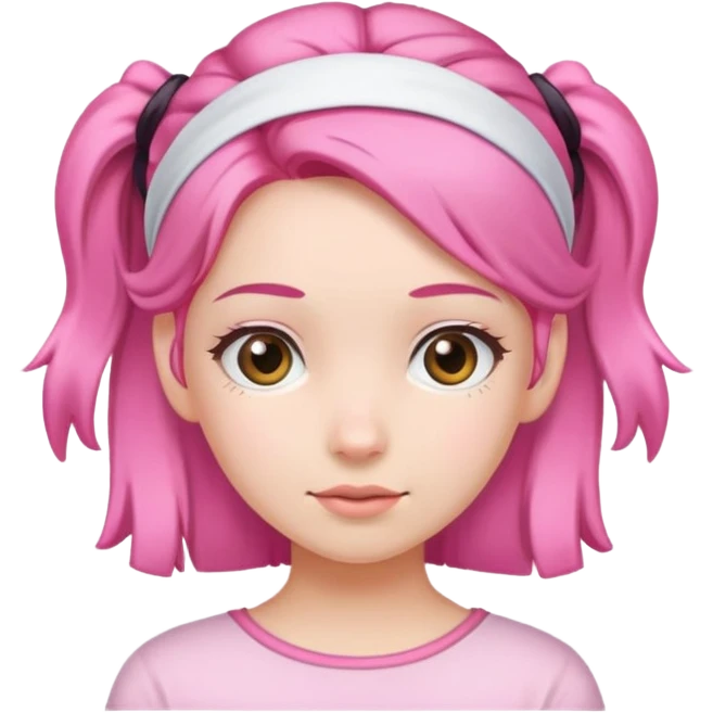 Pink hairband girl  emoji