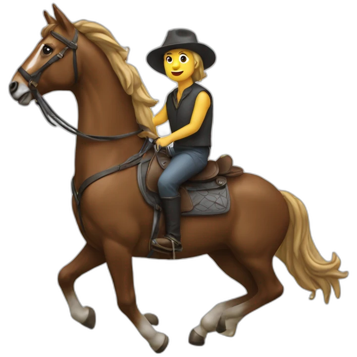 Chat sur un cheval emoji