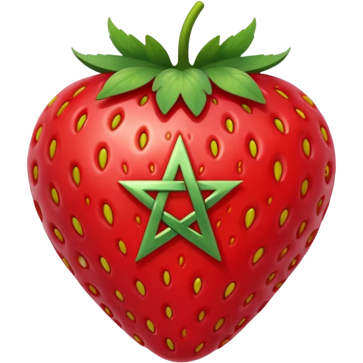 Strawberry with a pentagram on it emoji
