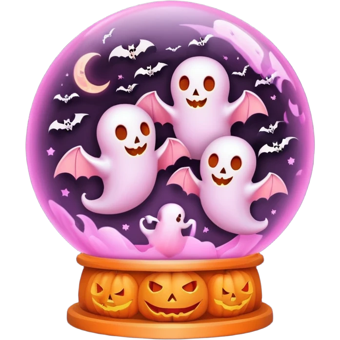 pastel pink orange halloween   globe emoji
