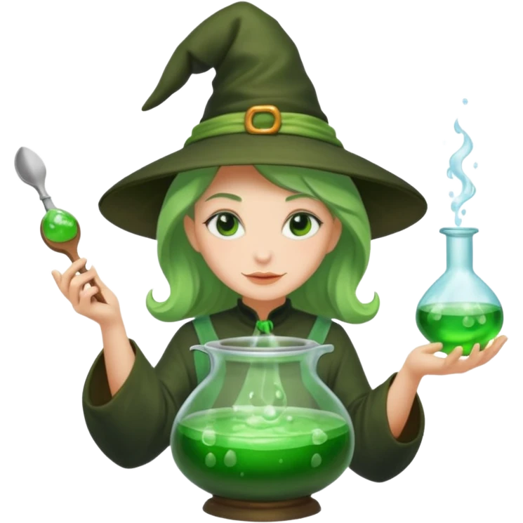 green witch cooking potion emoji