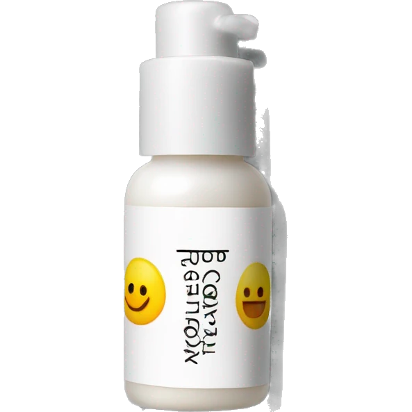 tiny facial exfoliant bottle with label emoji
