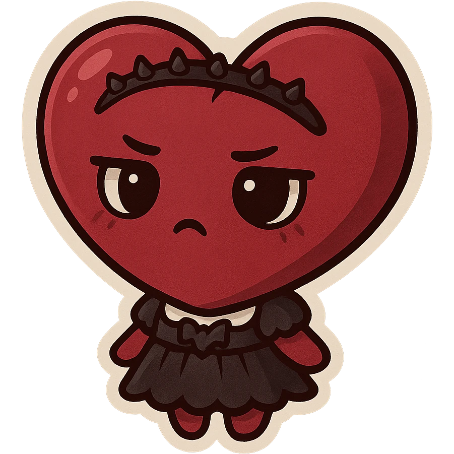 Goth red object emoji