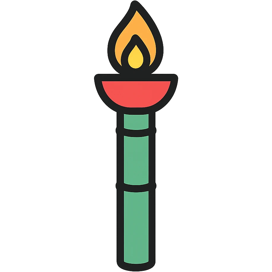 bamboo torch icon with color outline emoji