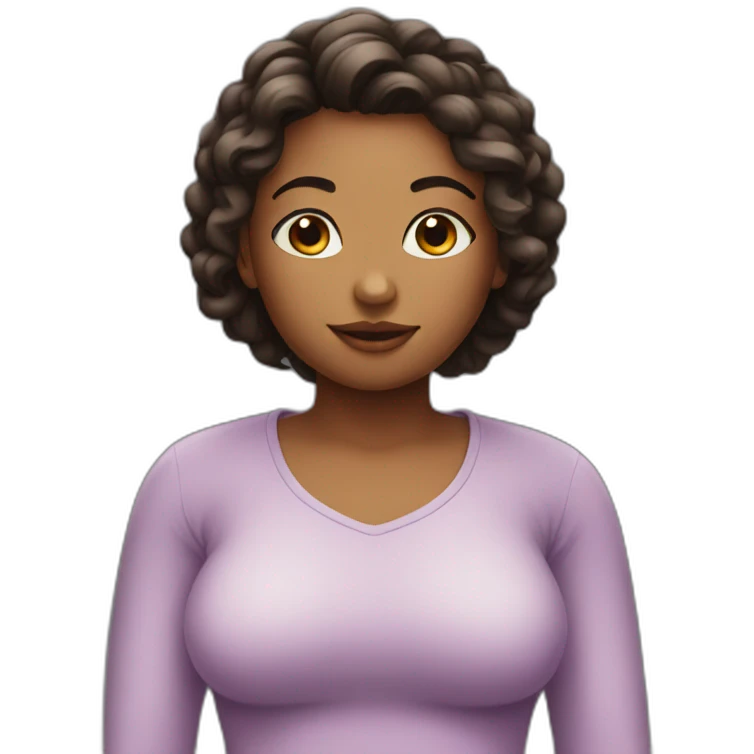 Girl with big body emoji