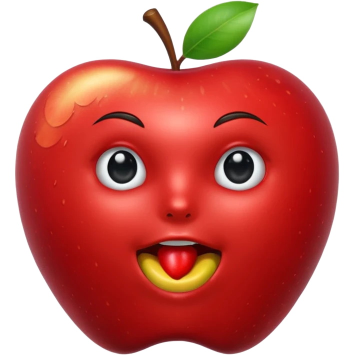 android eating apple emoji