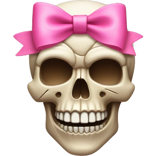 Skull with a pink bow emoji
