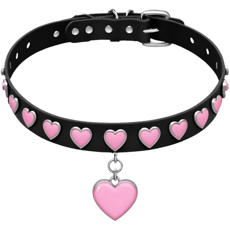BLACKPINK-inspired gothic choker ,  hearts, black and pink, cute,  emoji