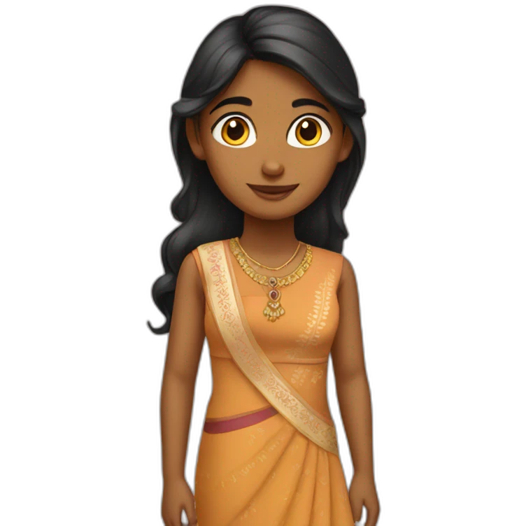Indian girl wearing a dress emoji