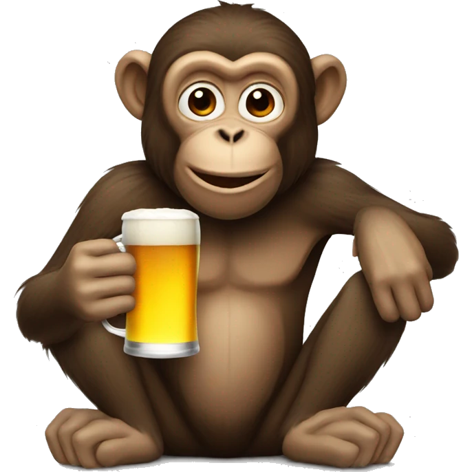 Monkey drinking a beer  emoji