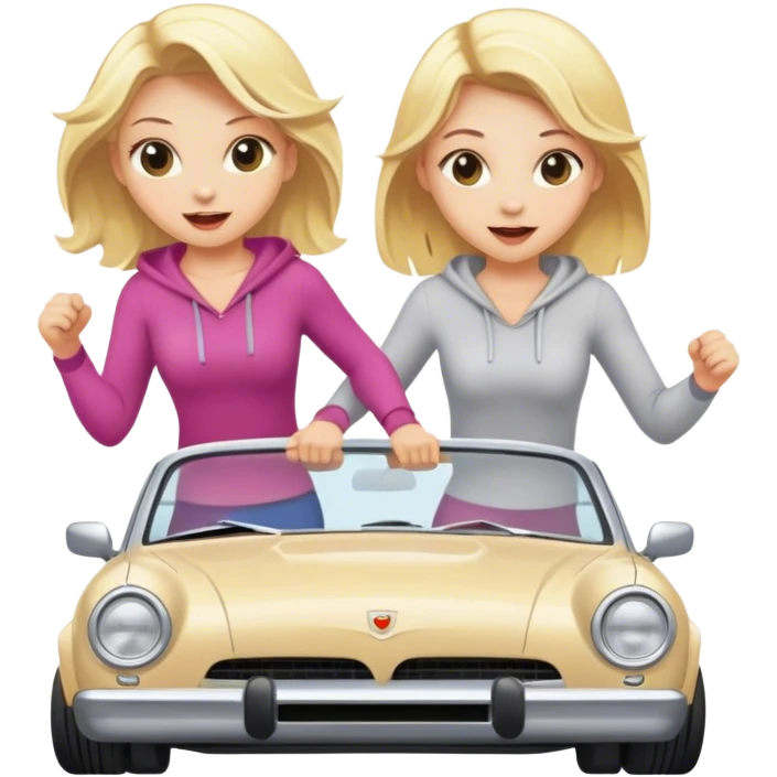Create two blondes inning from the hood emoji
