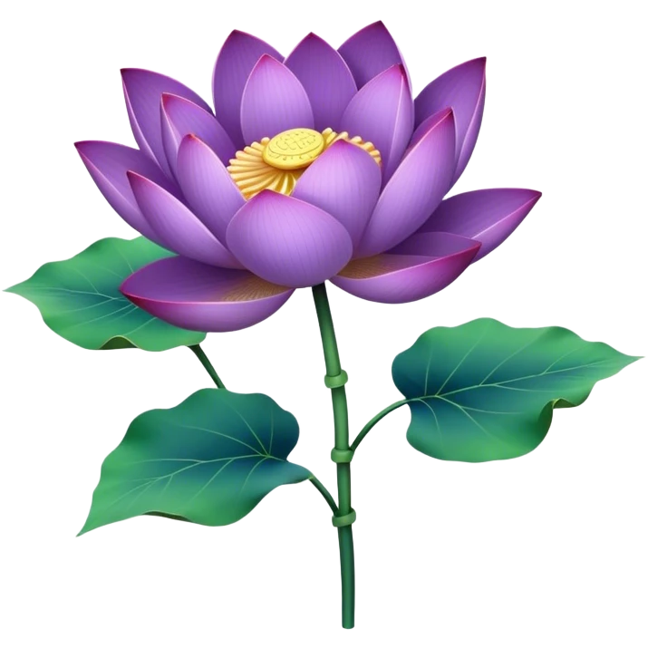 bouquet Purple Lotus,stem, Lotus leaf emoji