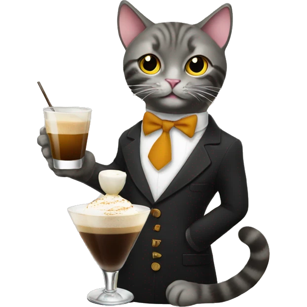 Cat holding espresso martini  emoji