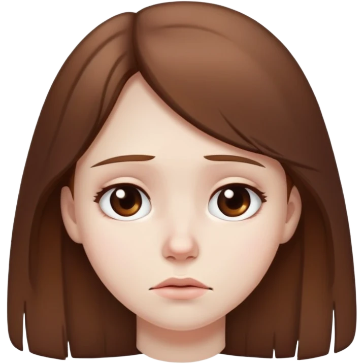 Super sad girl with brown hair emoji