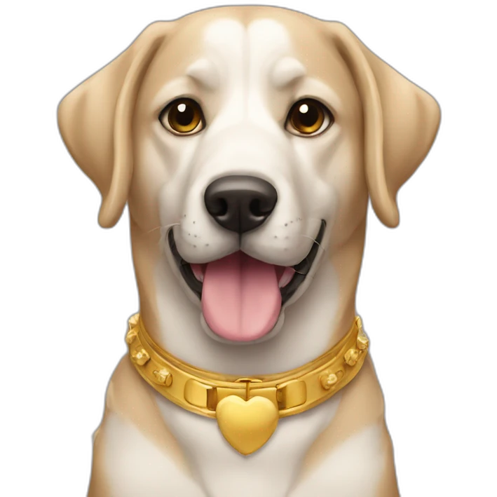 perro con collar dorado emoji