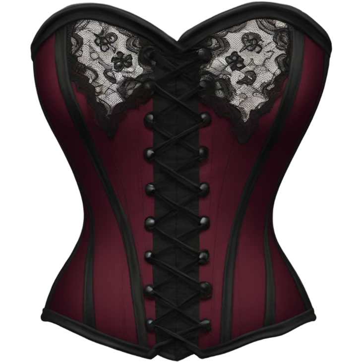 dark burgundy and black lace corset emoji