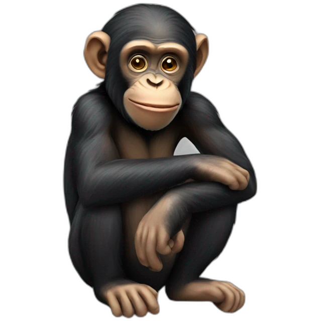 Chimp thinking pose emoji