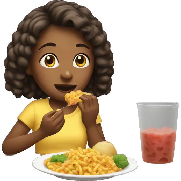 girl eating food emoji