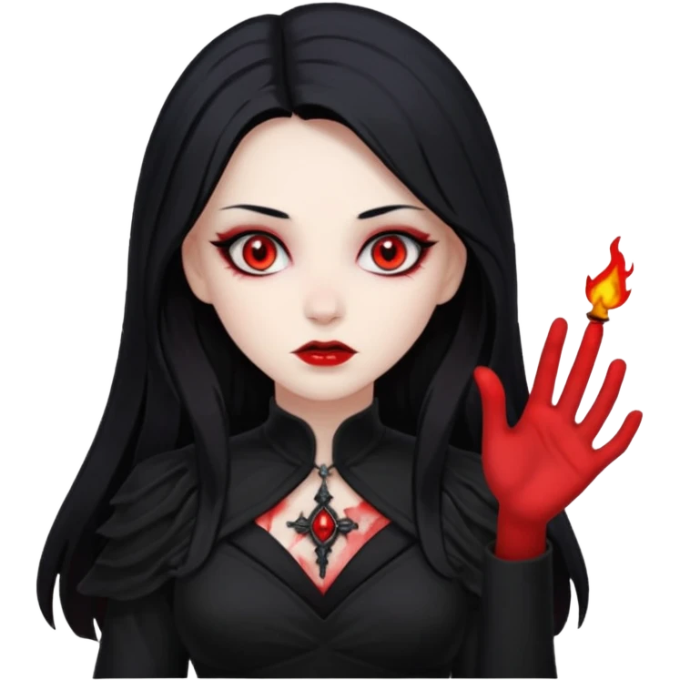 Female necromancer – Red eyes, black dress















 emoji