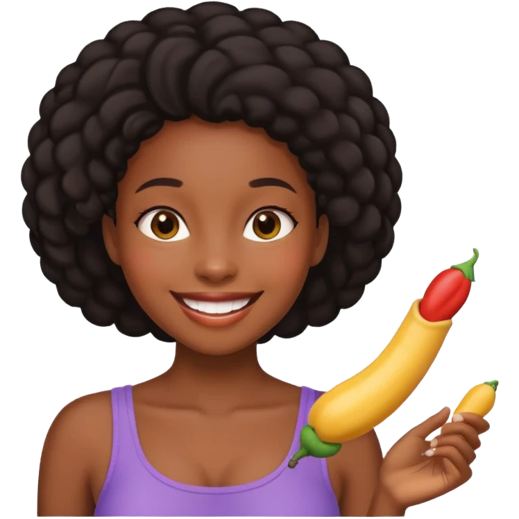 Black naked girl with penis emoji