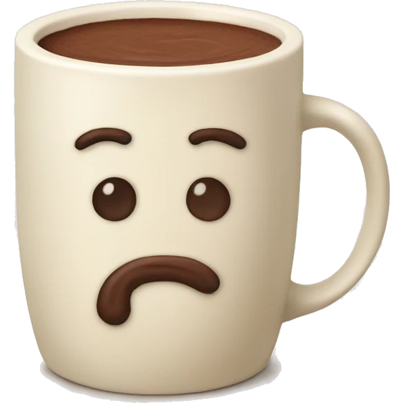 hot chocolate in a cream colored mug emoji