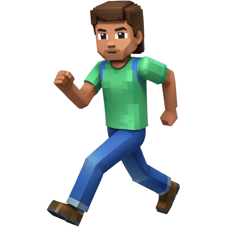 Minecraft character running emoji