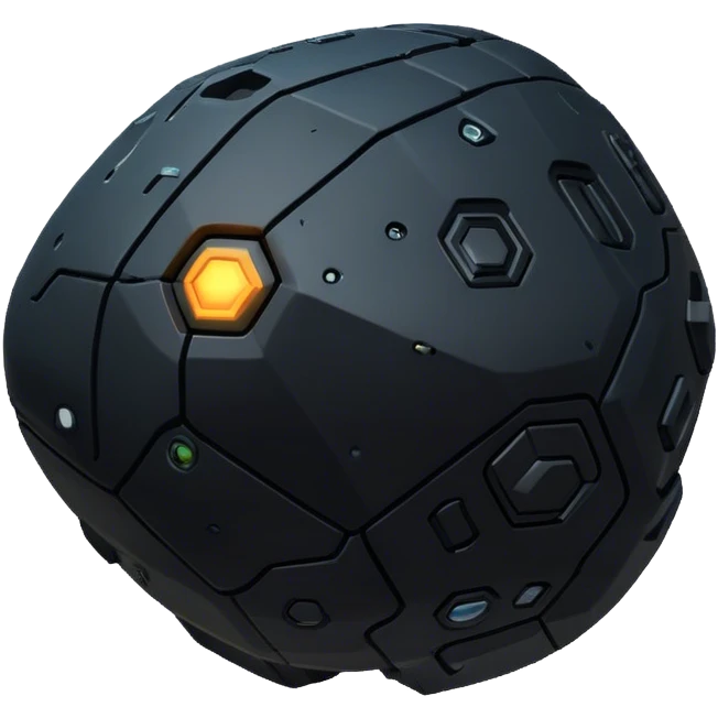 black, cyberpunk style, gravity realistic acteroid emoji