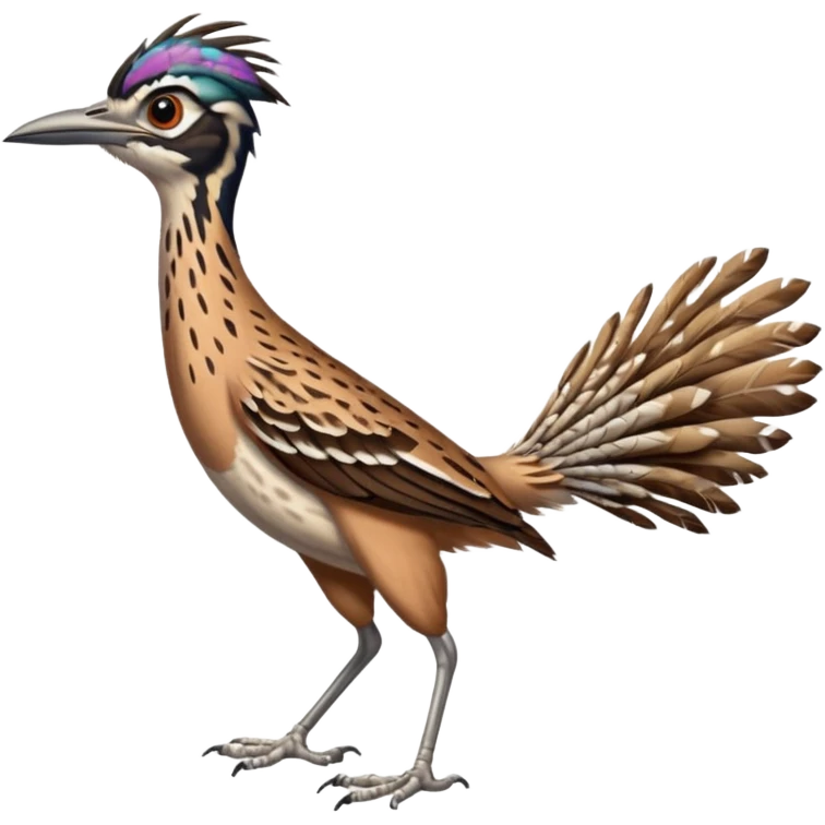 realistic roadrunner bird emoji, actual colors emoji