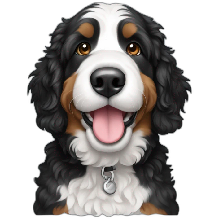 black white bernedoodle emoji