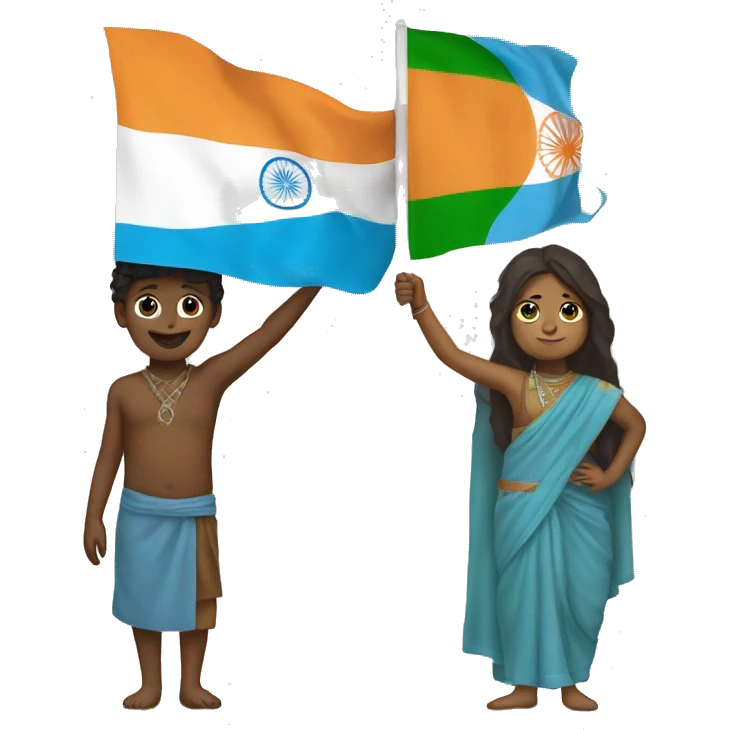 Somali and Indian mix holding somali and India flag emoji